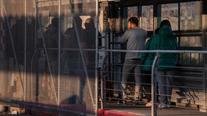 US officials deporting people to Mexico at the McAllen-Hidalgo-Reynosa International Bridge, McAllen, Texas, March 13, 2026.