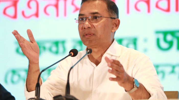 Bangladesh Nationalist Party (BN) chairman and Prime Minister Tarique Rahman in Dhaka, Bangladesh, on February 14, 2026.