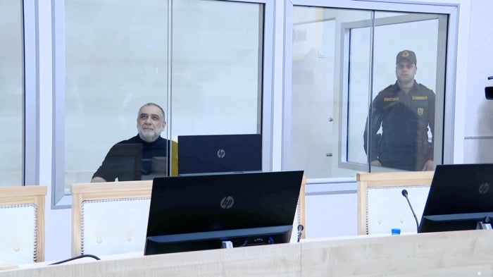 Ruben Vardanyan, a former senior official in Nagorno-Karabakh de facto administration, attending a court hearing in Baku, Azerbaijan, February 17, 2026. Screen grab taken from a video.