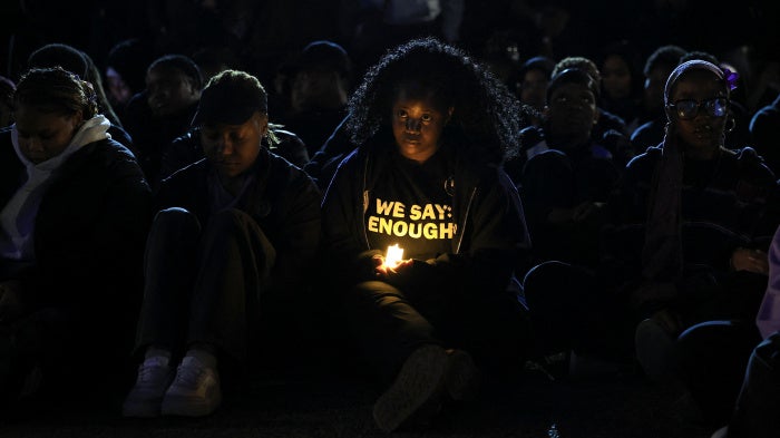 A student during a vigil for victims of gender-based violence and femicide at the University of Cape Town, South Africa, September 18, 2026.