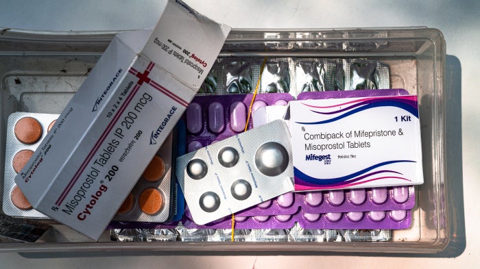 A box of Mifepristone combined with Misoprostol tablets, May 2026. 