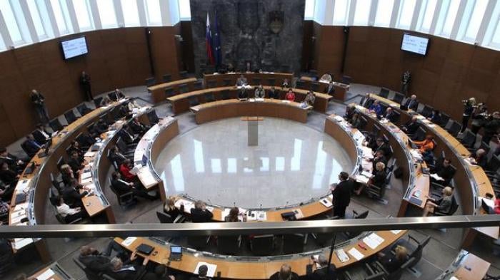 Slovenia's parliamentary hall is pictured during a session in Ljubljana, May 24, 2013.