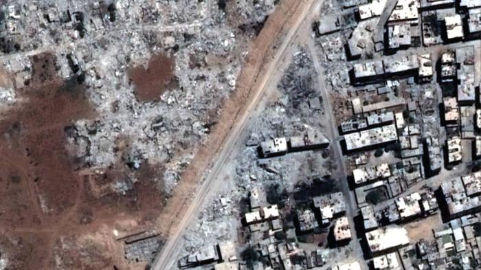 Demolitions around Mezzeh airport, Damascus.