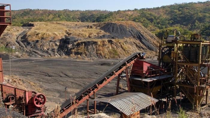 Mining machinery left behind at Eland coal mine at Mwabulambo after closure in 2015. 