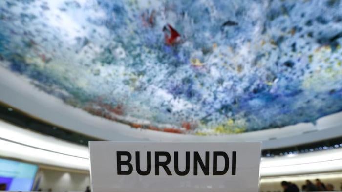 The seat of Burundi delegation is pictured before a special session of the Human Rights Council on the situation in Burundi in Geneva, Switzerland December 17, 2015.