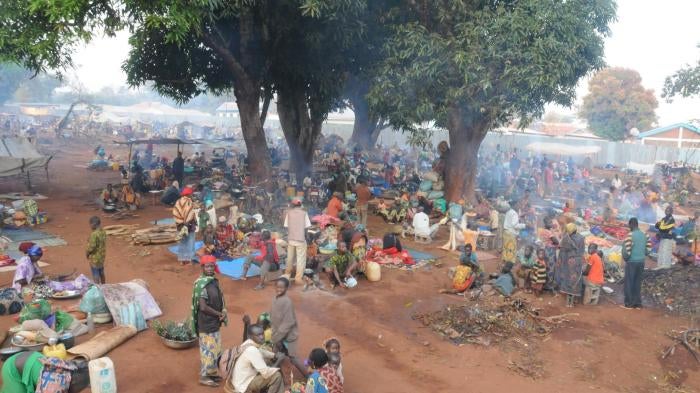 Un nouveau camp pour personnes déplacées du fait des affrontements à Bria.