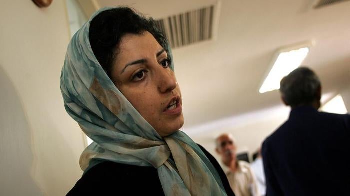 Iranian human rights activist, Narges Mohammadi, at the Defenders of Human Rights Center in Tehran, June 25, 2007. 