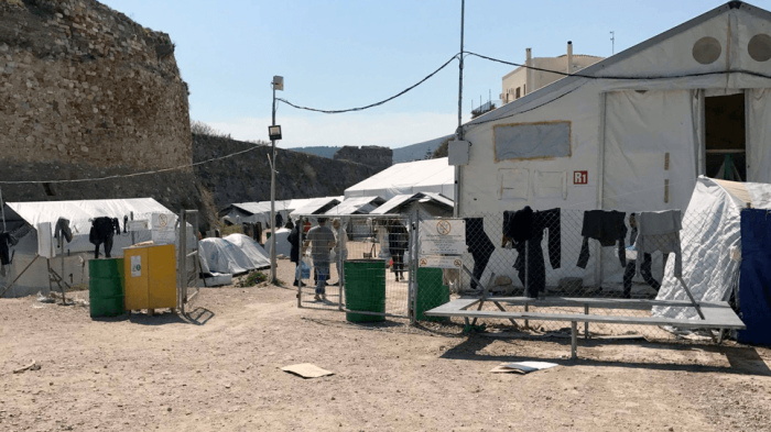 Souda refugee camp on the island of Chios. Poor living conditions in the camp and overcrowded hotspots, with little to no access to basic services, such as sanitation and proper shelter is key factor that contributes to psychological distress.