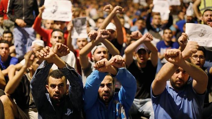 Moroccans take part in a demonstration against what they perceive as the marginalization of the Rif region, in the town of Al-Hoceima, Morocco early June 3, 2017. 