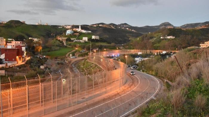 Double-layer fence around Spain’s north Africa enclave Ceuta, January 2017.