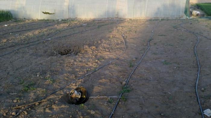 Photo of part of the bursting mechanism from an ASTROS cluster munition rocket lies where it was reported to land in Qahza, Saada governorate on February 22, 2017.