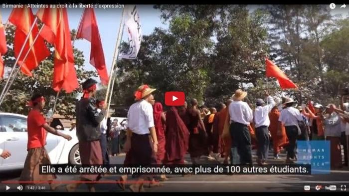 Vidéo Birmanie / liberté d'expression.