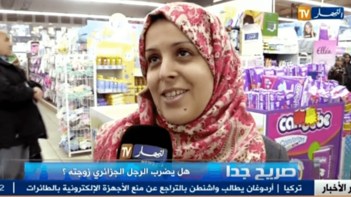 Algerian woman in a TV interview