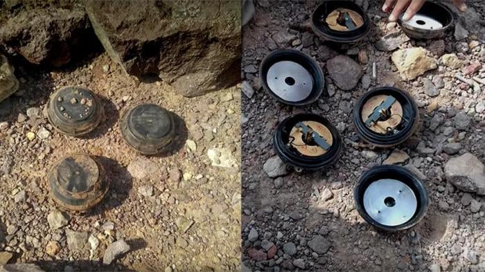 Landmines used by Houthis in Aden, Yemen.
