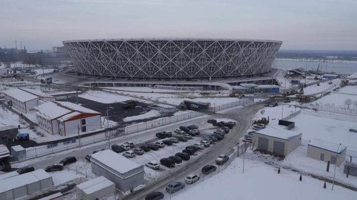 A general view shows Volgograd Arena, the stadium under construction which will host matches of the 2018 FIFA World Cup, in the city of Volgograd, Russia February 2, 2018.