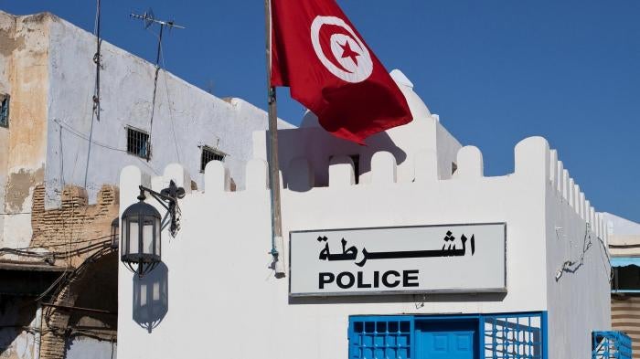 Police station in Tunis, Tunisia. 
