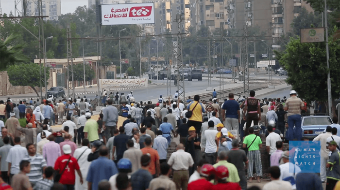 Rab'a square protest in Cairo, Egypt.