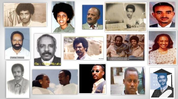 Picture-collage of political prisoners in Eritrea