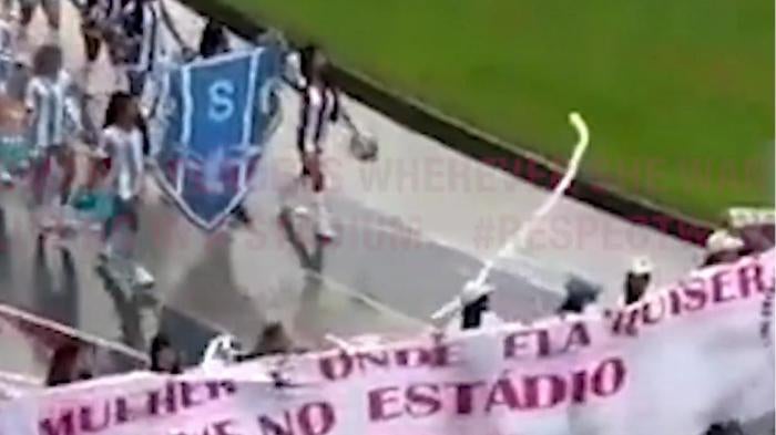 Taking advantage of the anonymity of the crowd, the Remo fans first booed them and then chanted demeaning lyrics about kissing and having sex with Paysandu women.