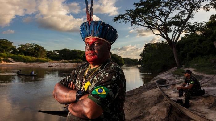 Cláudio José da Silva at the bank of the Pindaré river, in the Brazilian Amazon.