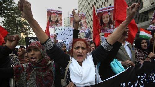 Women protesting in Pakistan
