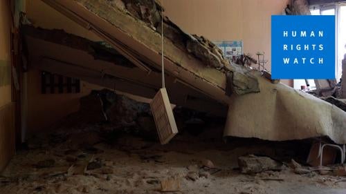 Ukraine School destroyed by conflict 