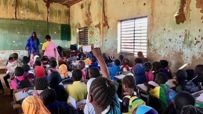 Young student's in a classroom