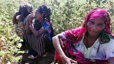 Ethiopian women at refugee camp