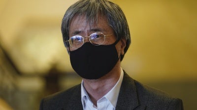 Malaysiakini's editor-in-chief Steven Gan speaks to the media at the Federal Court in in Putrajaya, Malaysia on February 19, 2021. 