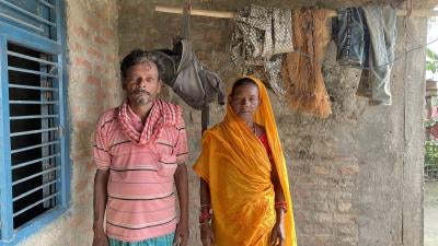 Parents of a Nepali migrant worker who died in Qatar.