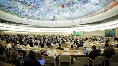 UN Human Rights Council in Geneva, February 26, 2024. 