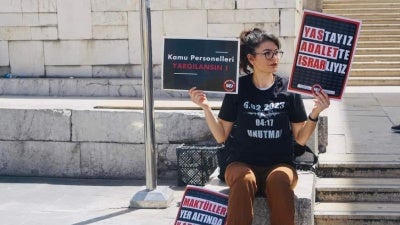 Döne Kaya, who lost family members in the February 6, 2023 earthquake in Türkiye, actively campaigns for accountability for earthquake deaths with the Platform for Families in Pursuit of Justice. 