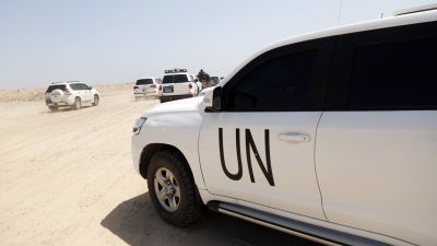 A United Nations team visits with officials of Yemen's Supervisory Committee in Al Hudaydah province, Yemen.