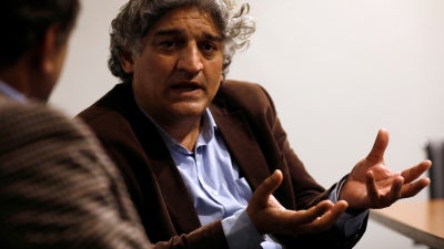 Journalist Matiullah Jan during an interview at his office in Islamabad, Pakistan, March 13, 2019.