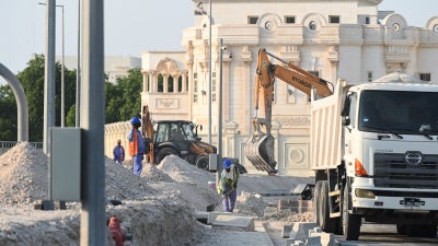 Migrant workers in Qatar, October 7, 2022.