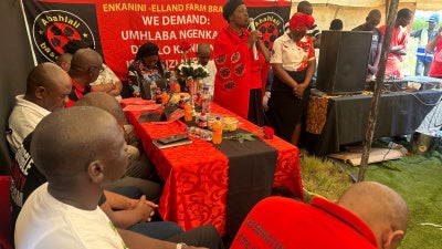 A memorial service for Zweli ‘Khabazela’ Mkhize, activist and treasurer of Abahlali baseMjondolo’s (AbM) eNkanini branch in Gauteng, South Africa, February 19, 2026.