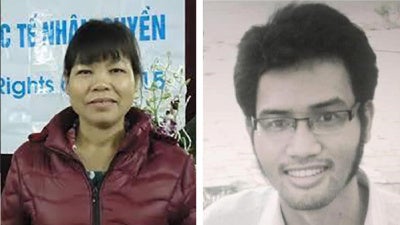 Can Thi Theu (left) and Le Huu Minh Tuan.