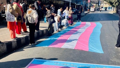 Preparations for trans rights march in Kathmandu