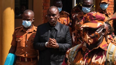 Erias Lukwago leaves a court in Kampala on June 22, 2026.