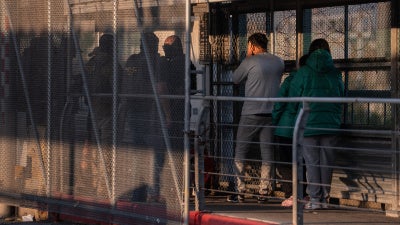 US officials deporting people to Mexico at the McAllen-Hidalgo-Reynosa International Bridge, McAllen, Texas, March 13, 2026.