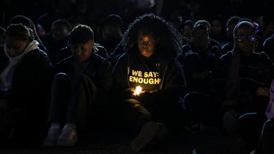 A student during a vigil for victims of gender-based violence and femicide at the University of Cape Town, South Africa, September 18, 2026.