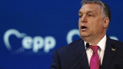 Hungarian Prime Minister Viktor Orban takes part in a European People Party (EPP) summit in St Julian's, Malta, March 30, 2017.