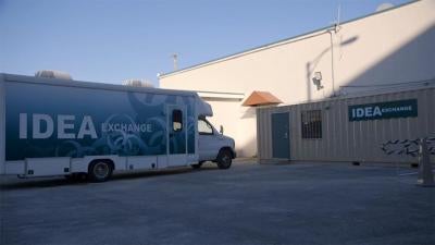 Photo of a truck that belongs to IDEA Exchange organization.