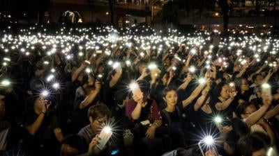 Protesters in Hong Kong, July 5, 2019.
