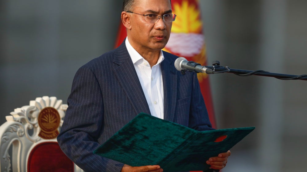 Tarique Rahman takes the oath of office