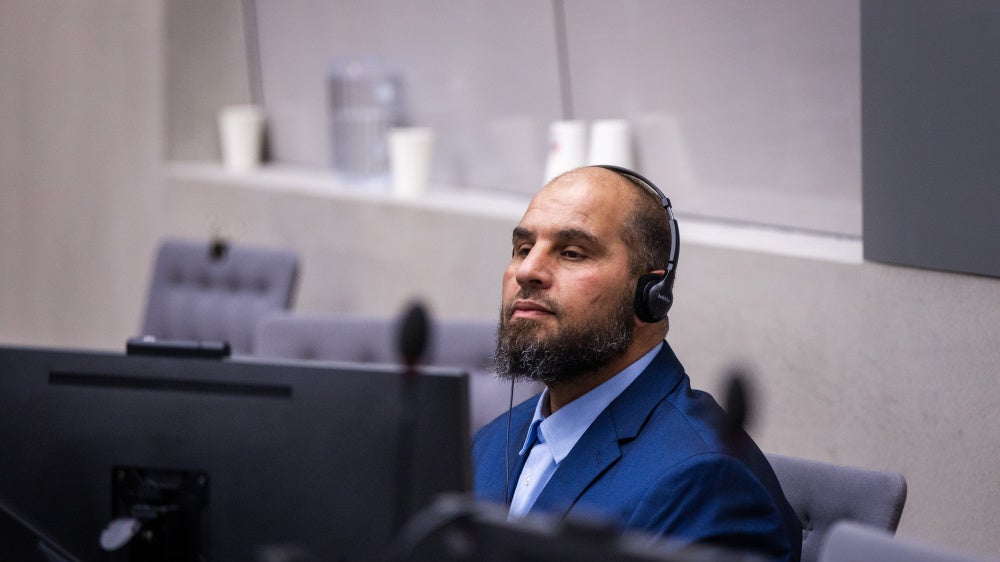 Khaled Mohamed Ali El Hishri appeared before Pre-Trial Chamber I of the International Criminal Court in The Hague, Netherlands, December 3, 2025.