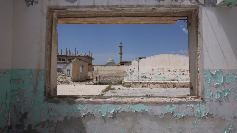 A destroyed school in Ghadfa village, Idlib countryside, Syria.
