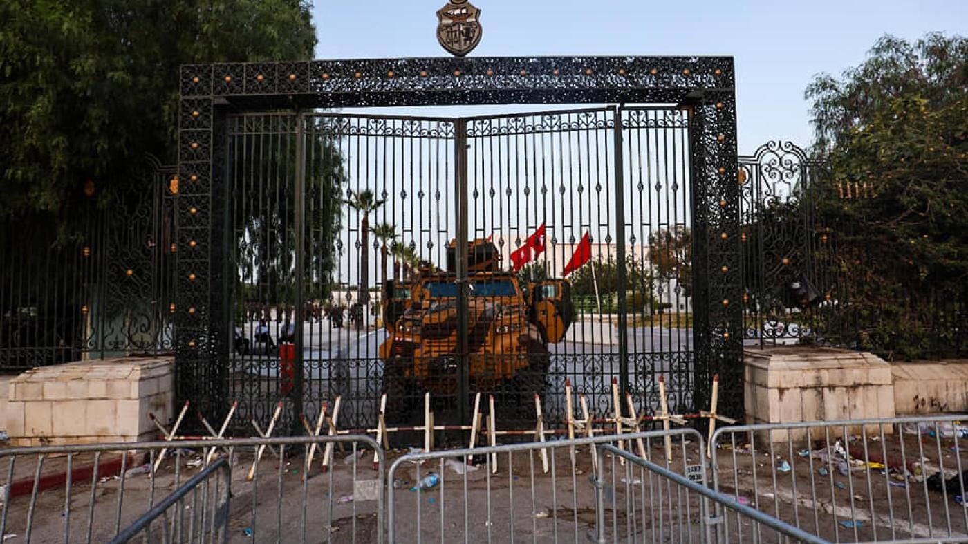 Tunisia’s shuttered parliament. President Saeid suspended the body on July 25 as part of his seizure of extraordinary powers. July 26, 2021, Bardo, Tunis, Tunisia.
