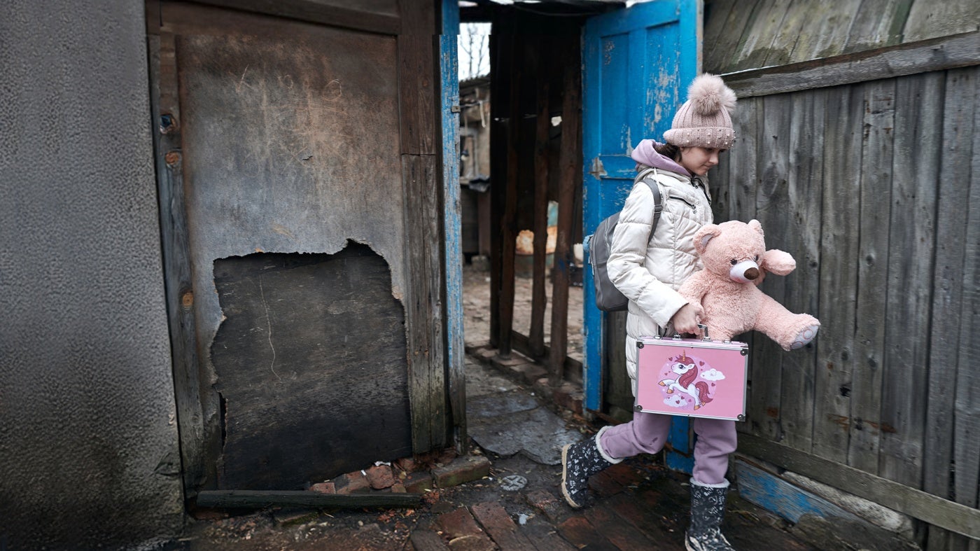 A young girl walking