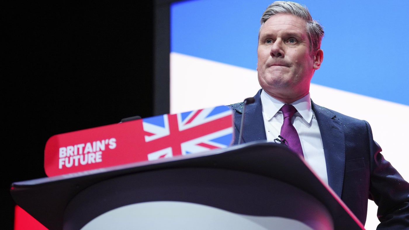 Keir Starmer, Labour Party leader, and now Britain’s Prime Minister, during a speech at the Labour Party conference in Liverpool, England, October 10, 2023.